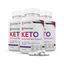 (3 Pack) Premier Keto ACV Pills 1275MG Keto Support Blend Alternative to Gummies Formulated with Apple Cider Vinegar Extra Virgin Olive Oil Powder Green Tea Leaf 180 Capsules