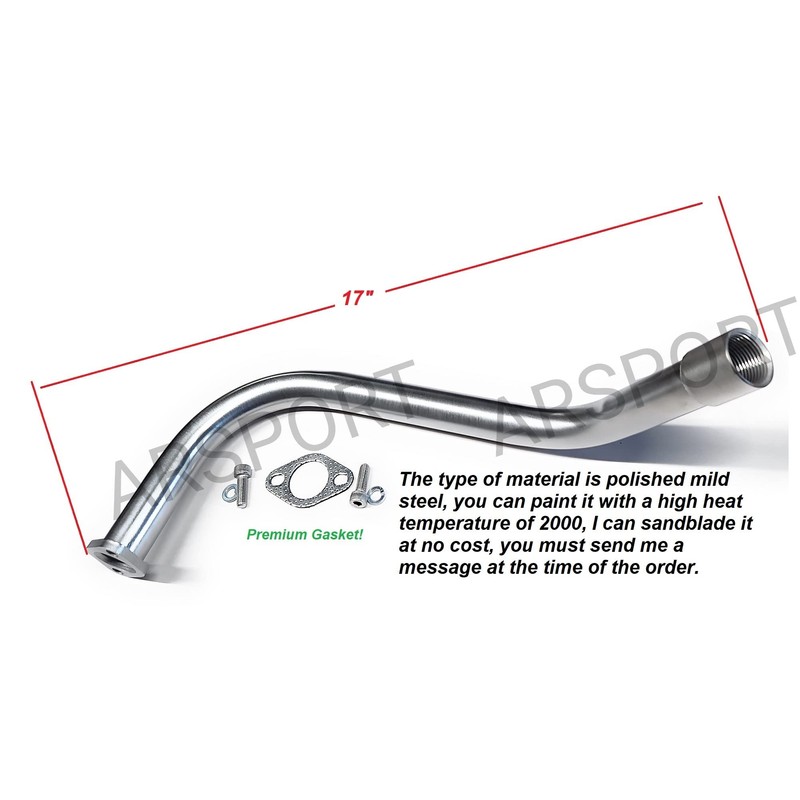 ARSPORT Exhaust Header pipe 1'' BSP female thread compatible with