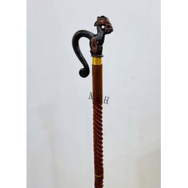 Wooden Walking Cane with Brass Handle | Handmade Walking Cane | Decorative Walking Canes | Walking Cane for Man and Woman Active (Walking Cane With Dragon Handle)