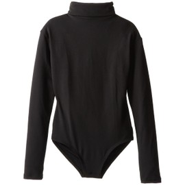 Capezio Big Girls' Team Basic Turtleneck Long Sleeve Leotard with Snaps, Black, Medium