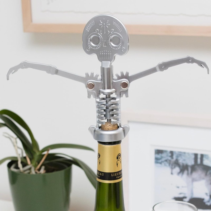 Kikkerland Day of the Dead Corkscrew, Day of Dead, Silver