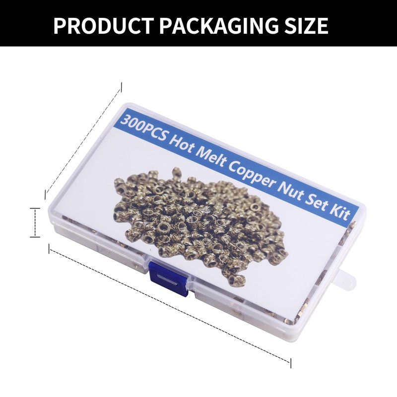 Threaded Insert Set of 300 Insertion Nuts PP Box with