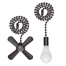 SmoTecQ Ceiling Fan Pull Chain Extender with Decorative Frosted Glass Bulb and Fan Cord, Fit All Standard 3mm Diameter Ceiling Fans and Light Fixtures Factory Pull (ORB)