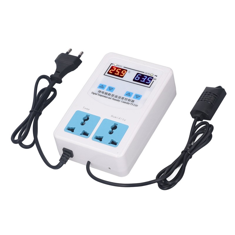 Temperature Humidity Controller -20~60℃ 0~100.0%RH LCD Display Humidistat Thermostat AC
