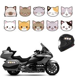 OQKAHIV Pack of 10 Cat Stickers, Reflective Car Stickers, Funny Cat Car Stickers, Cartoon Animal Cat Kitten Stickers, Funny Car Stickers, Waterproof Cat Stickers