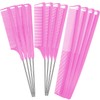 Patelai 12 Pieces Parting Comb for Braids Rat Tail Steel