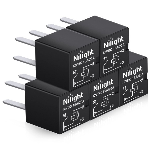 Nilight Nilight 5PCS Automotive General Purpose Relay 4Pin SPNO 20A