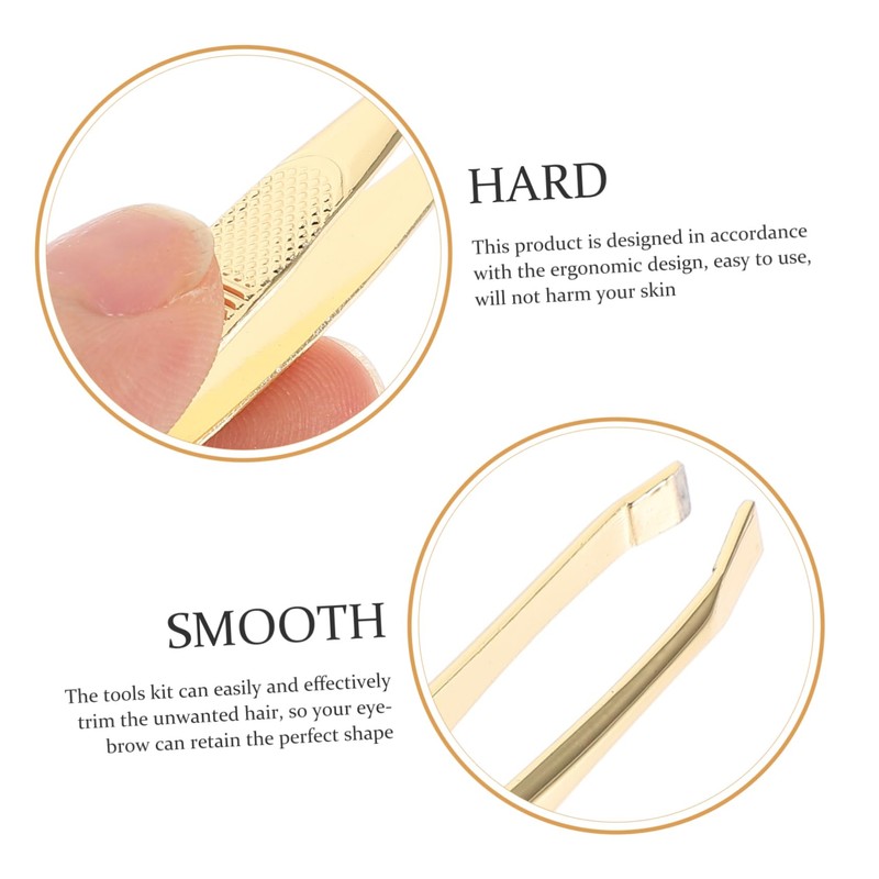 FOMIYES 2pcs Eyebrow Tweezers Brow Plucking Tools for Men and
