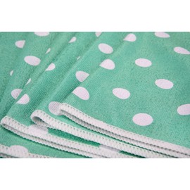 Aqua Clean Crystal Cleaning Cloths in Polka Dot Design 8 Pieces Green