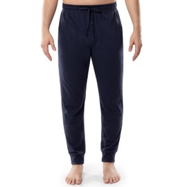 Fruit of the Loom Men's Jersey Knit Jogger Sleep Pant (1 and 2 Packs), Navy, Large