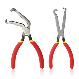 2pcs Electrical Disconnect Pliers for Car, Metal Fuel Line Disconnect Spark Petrol Clip Pipe Plug Connector Pliers Automotive Quick Hose Tool for Push Tab Style Plugs(Red)