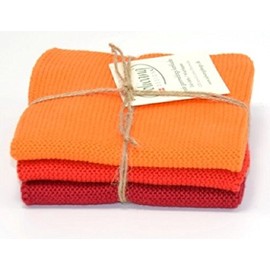Solwang Cleaning Cloth Orange Red Combi Knitted Wipes Cotton Wipes Stainless Steel