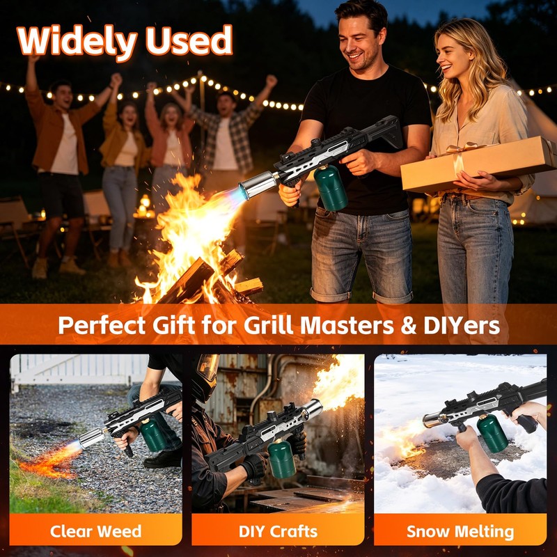 Teupoa Propane Torch Gun Adjustable Flame High-Output Cooking Blow Torch