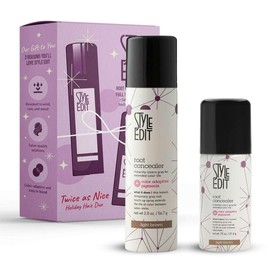 Style Edit Travel Essentials Hair Duo Root Concealer Spray Full Size & Travel Size | Instant Gray Root Concealer for Grays and Roots Coverage | Light Brown
