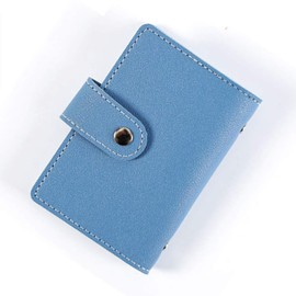 PU Leather Card Holder Multi Compartment Card Case Business Card Holder Wallet Bag for 24 Credit Cards Blue