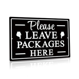 Diuyouji Please Leave Packages Here Metal Sign, Package Delivery Decor, Indoor/Outdoor Use for Front Door, Business, 12x8 Inches Aluminum