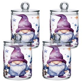 Zhirexin Cute Star Gnomes 2PC Airtight Transparent Plastic Storage Jar, Food Storage Container Glass, Can Store Candy, Salt, Coffee Beans, With lid, Easy To Use