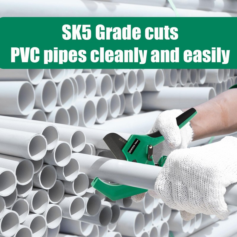 Professional PVC Pipe Cutter 2.5 inch (75mm), Heavy Duty Dark