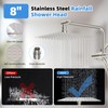 All Metal Shower Head, 8" High Pressure Rainfall/Handheld Shower Combo