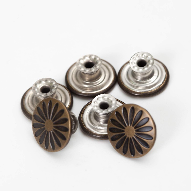 20 Set 17mm Replacement Jeans Buttons - Metal Snap Denim
