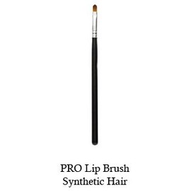 Tootloo Professional High PRO Lip Brush Brown Synthetic Bristles 6-1/4" Black Wooden Handle. For eye shadow, blush, powder, foundation, and lips. (Black)