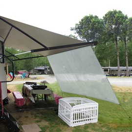 leaveshade RV Awning Sun Shade Screen 8' X 12' 3'' (Fit for 13' Awning)- Mesh Sunshade Block Patio Front UV Glare Motorhome Camping Trailer Awning Shadescreen Sunscreen - 3 Year Warranty (Gray)