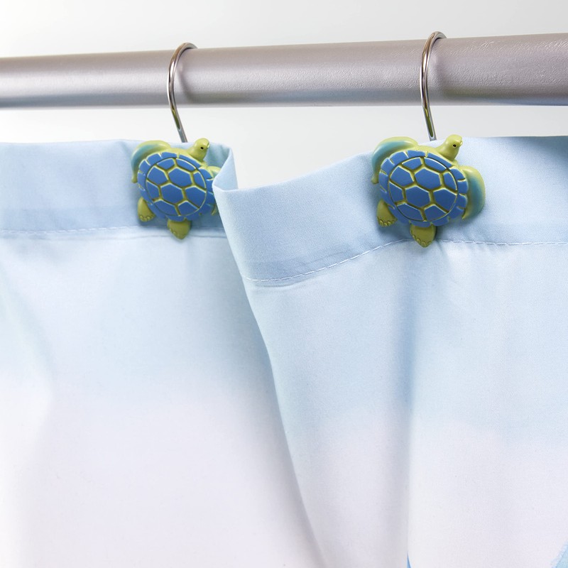 SKL Home Watercolor Ocean Shower Curtain Hooks (12-Pack), Multi