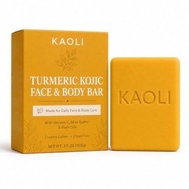 Soap, Turmeric Cleansing Bar for Face and Body, Skincare Soap with Vitamin C, Shea Butter and Plant Oils, 100g