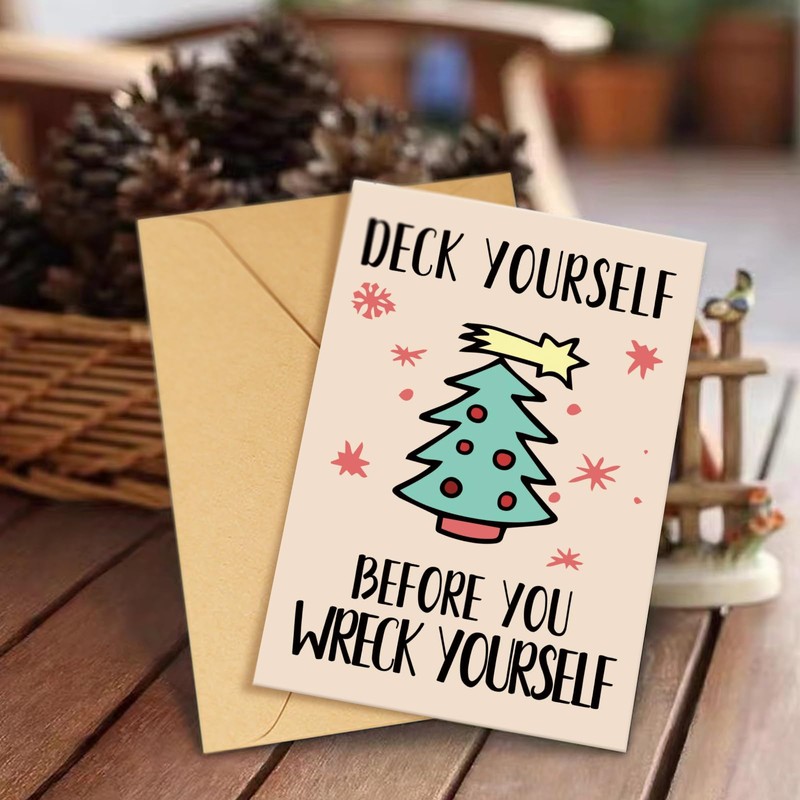 Obbyidk 24 Pack Humorous Christmas Cards Assortment, 12 Design Assorted