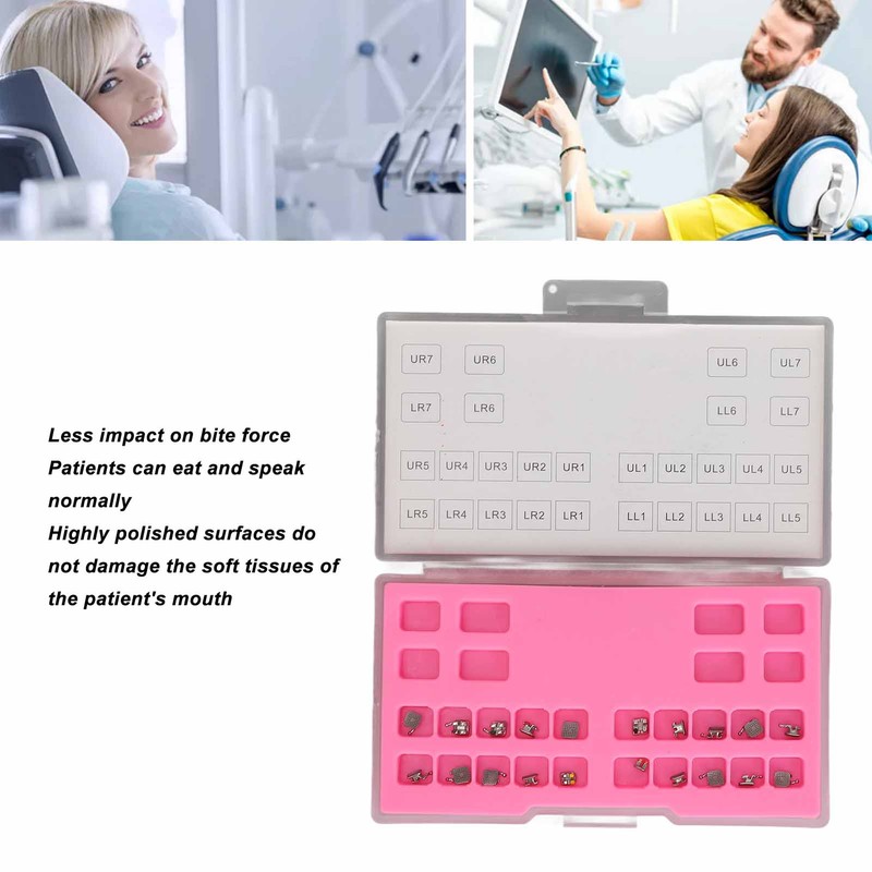 20PCS Teeth Brackets 0.022in 345 Hooks Highly Polished Professional Tooth