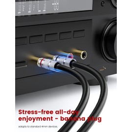 MOSWAG 5 Pairs Banana Plugs for Speaker Cable - 24K Gold Plated Banana Adapter Plugs