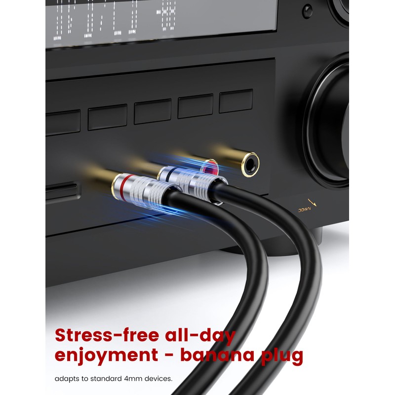 MOSWAG 5 Pairs Banana Plugs for Speaker Cable - 24K
