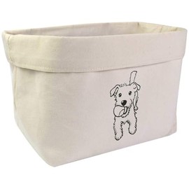 Azeeda Large 'Jack Russell with Tennis Ball' Canvas Organiser/Storage Bag (OR00038447)