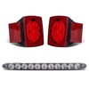 LBRST LED Trailer Lights Kit,2x Waterproof Square Stop Turn Tail
