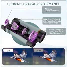 10x42 Professional ED Binoculars for Adults High Powered with Binocular Harness Strap, Phone Adapter and Tripod, Large View Waterproof Binoculars for Hunting Bird Watching Cruise Ship Travel Hiking