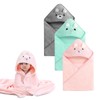 BRTNUP 3 Stücke Kapuzenhandtuch Baby, Baby Handtuch Kapuze 80x80 cm,