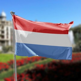 Holland Flag 90 x 150 cm Large Flag with Pole Buckle and Cords for Holding Lightweight Flag for Sports Football Events Building (Holland)