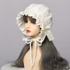Ladies Victorian Pioneer Colonial Pilgrim Bonnet Plus Size, White (white