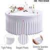 WedDecor White Table Cloth Skirt, 5ft x 2.5ft Pleated Round