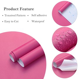 Ismoon Peel & Stick Wallpaper - Pink, Waterproof, Removable, Renter-Friendly for Bathrooms & Cabinets