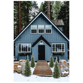 Set of 4 Lighted 3 Feet High Christmas Pathway Trees with Yard Stakes - Battery Operated with Timer and Functions, Indoor Outdoor Usage, Christmas Trees