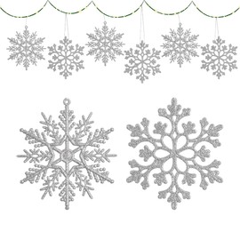 36 PCS Christmas Snowflake Ornaments Tree Hanging Pendants Christmas Glitter Snowflake Decorations Snowflake Christmas Tree Hanging Decorations