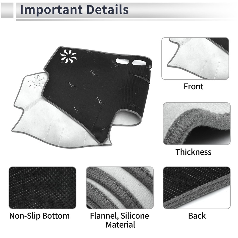 RATCHROLL Dashboard Cover Anti-Slip/Anti Dust Dash Cover Mat Carpet for