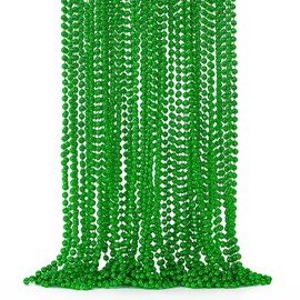 EOBOH EOBOH St Patricks Day Beads, 24PCS Christmas Beaded Necklace Accessories, Mardi Gras Beads Necklaces, Festival Parade Throw Accessories for Mardi Gras St. Patricks Christmas Party Wedding Supplies