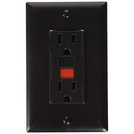RV Designer S807, Dual Outlet GFCI with Cover Plate, Black, AC Electrical