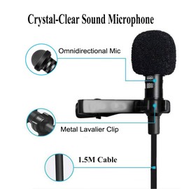 MICMXMO Lavalier Lapel Microphone for DJI Mic 2, Compatible with Rode Wireless GO II 2 Pro, Omnidirectional 3.5mm TRS Capacitor Mic by Lapel for Youtube Live Stream Interviews Vlogs (1)