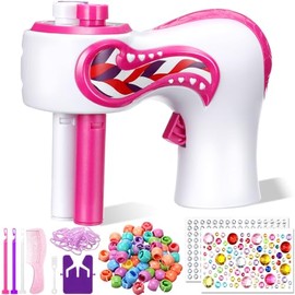 Lasnten Automatic Hair Braider Machine Electric Hair Braiding Tools DIY Styling Kit with Self Adhesive Gems and Jewelry Beads Salon Styling Tool Acces
