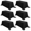 6 Pack Black Polyester Tablecloth 90 x 132 Inch Table