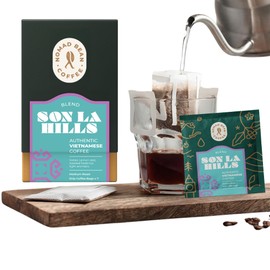 Son La Hills – Vietnamese Speciality Grade 70% Robusta 30% Arabica Beans Blended V60 Phin Filter-style Drip Coffee Bags Medium Roast (7-Pack)
