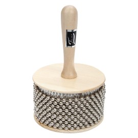 Fame Standard Cabasa 4 inch, 11 cm, High-Quality Wood Shaker, Natural Colour, Stainless Steel Cylinder, Steel Ball Chains, Robust, Handy, 3 Year Warranty, 30 Days Return Policy